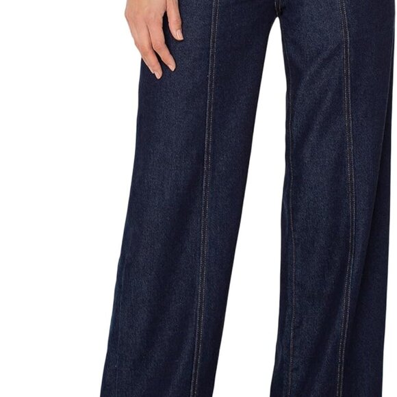 Stylish Women's Mid-Rise Wide Leg Trouser with Seaming – Size 12 32
